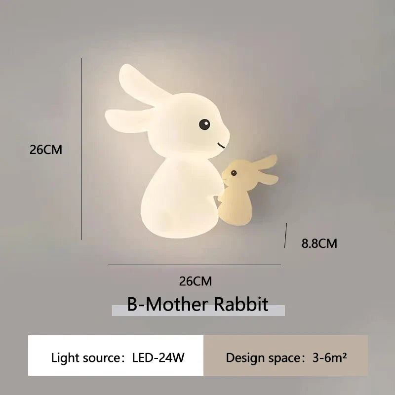RabbitGlow Lampe - Leken LED Barnas Vegglampe Skanto