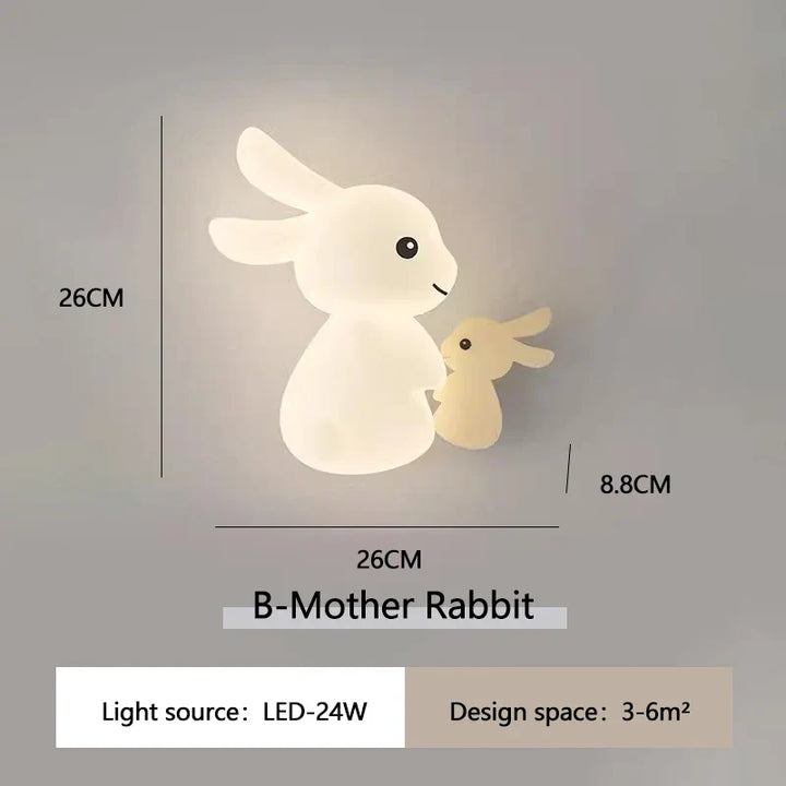 RabbitGlow Lampe - Leken LED Barnas Vegglampe Skanto