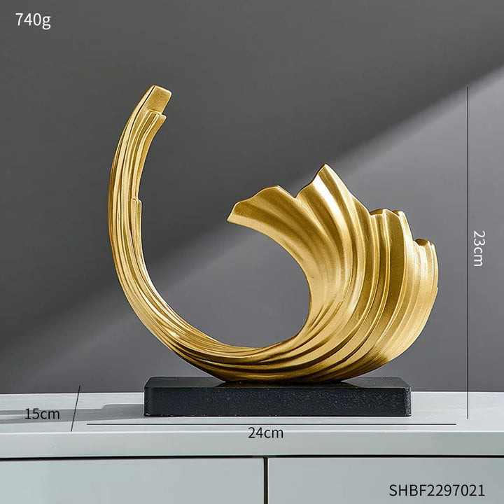 Skanto Decor Abstrakt Skulptur Har Kunst Gullstatue Stue Skanto Dekorasjon Kontor Skrivebords Tilbehør Håndverk Ornamenter