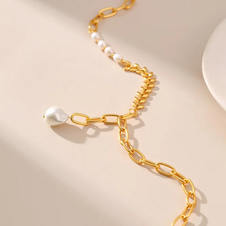 Skanto | 18k Minimal Mix Kjede Lariat Halskjede