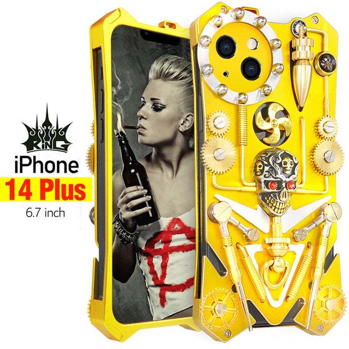 Skanto | Mekanisk Dødskalle Cyberpunk Stil iPhone Deksel