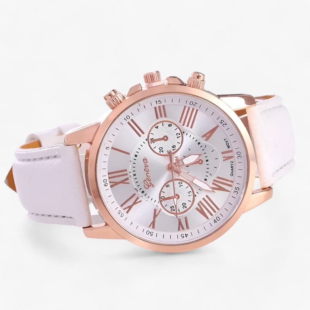 Skanto | Camille Kvinners Vanntett Lær Rem Klokke 42mm
