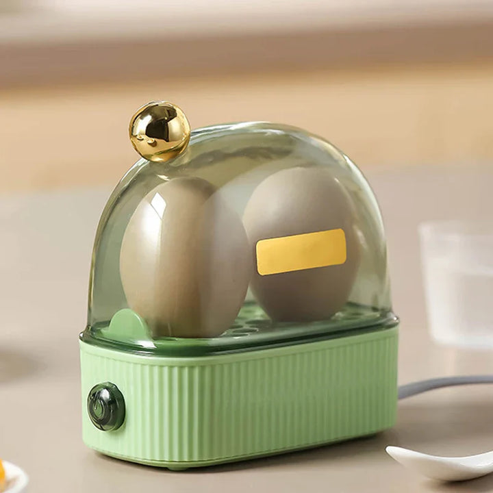 Skanto | 120W 220V Elektrisk Eggkoker & Egg Poacher - Automatisk Mini Frokostmaskin for 2 Egg, Bærbar Damper
