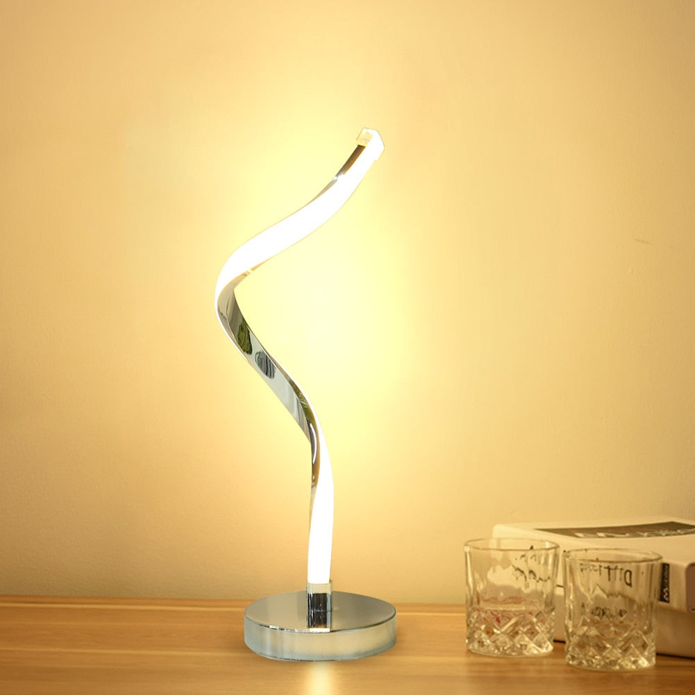 Skanto | SpiralGlow – LED Skrivebordslampe med Spiral Design for Soverom