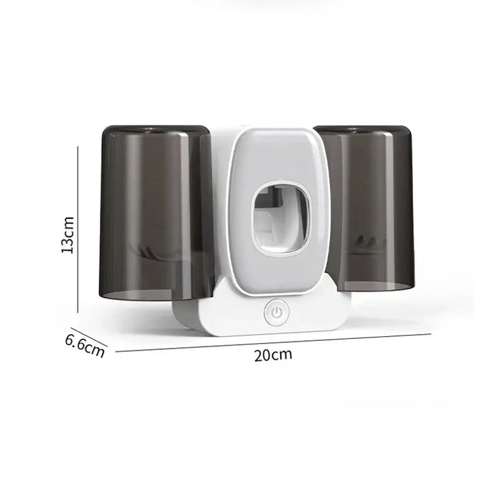 Skanto | UV Tannbørsteholder PureBrush UV | Sterilisering med UV Lys | Automatisk Tannkremdispenser | Veggmontering Uten Boring