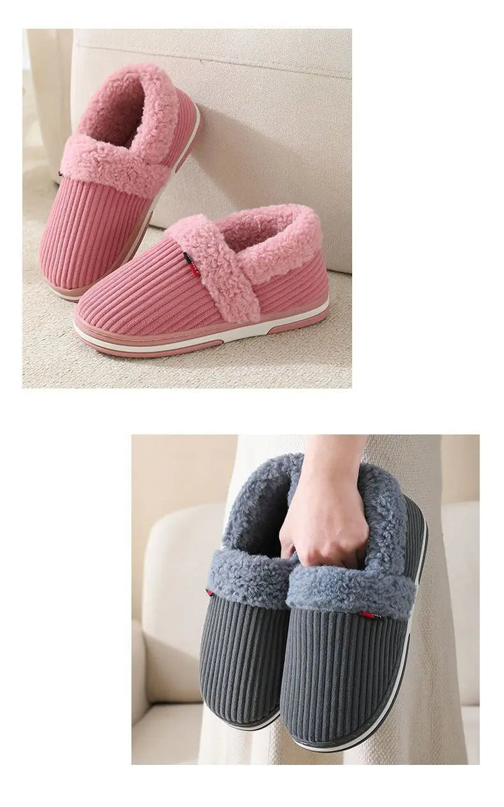 Skanto | Nordhavn | Vinter Kose Husholdningsk slippers for Par | Fluffy Bomullss slippers med Hælpolstring | Rutsjefri, Varme & Myke – Kvinner & Menn Husholdningsk slippers