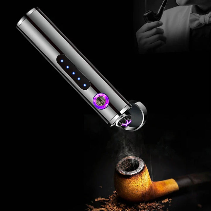 Skanto | Voltrino Sylinder USB lighter | Dobbelt bue teknologi | Oppladbar & vindproof | Edelmetall hus for menn