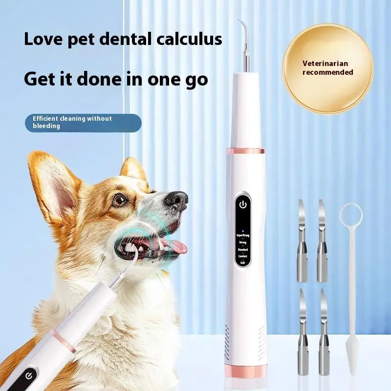 Skanto | DentoraSonic | Ultralyd tannpleieapparat for hunder og katter | 5-nivå tannsteinfjerner | USB-lading
