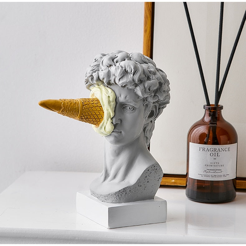 Skanto | David Figur med Iskrem Hjem Dekorasjon Skulptur