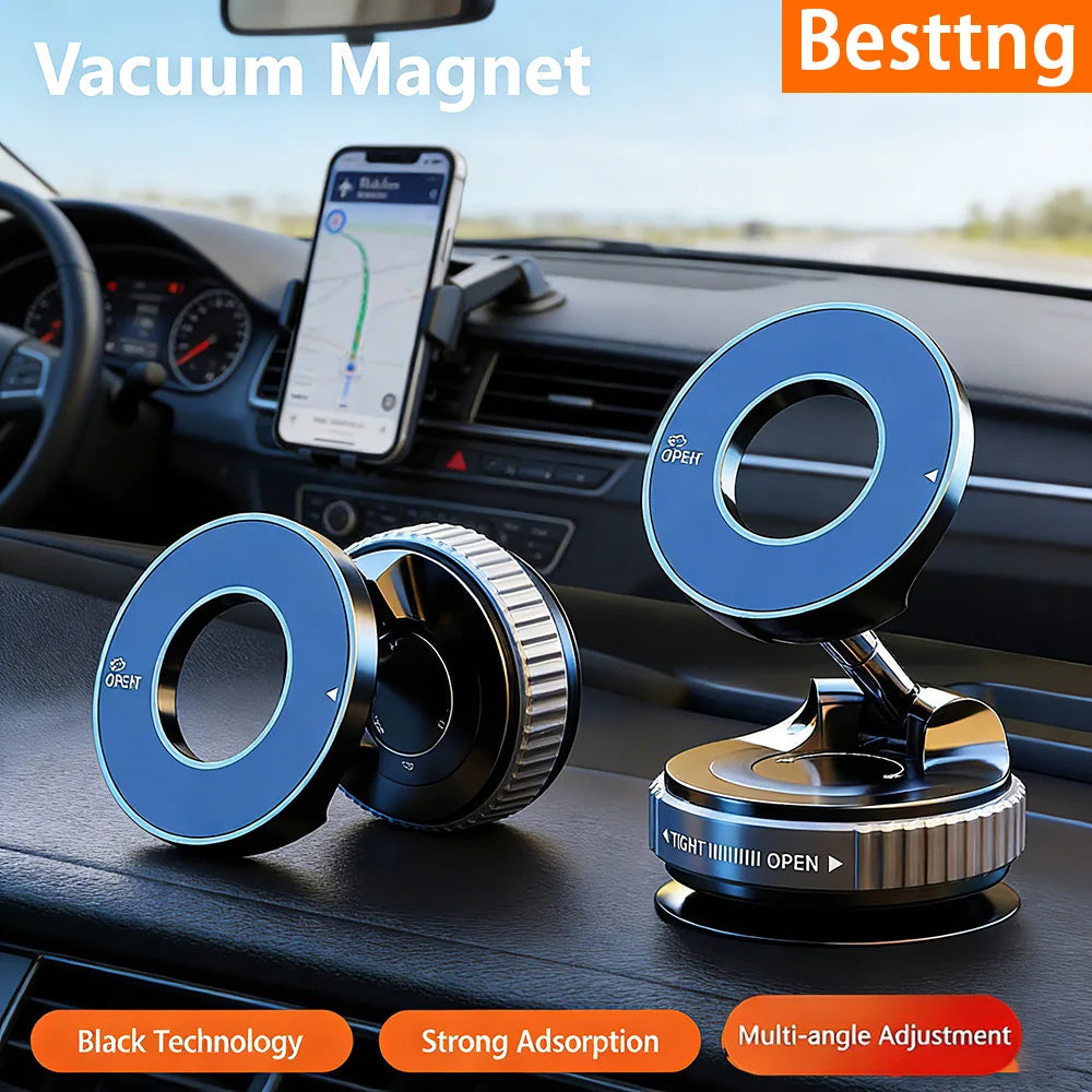 Magnetisk Telefonholder | Med Vakuum Sugekop | 360° Justerbar | Skanto