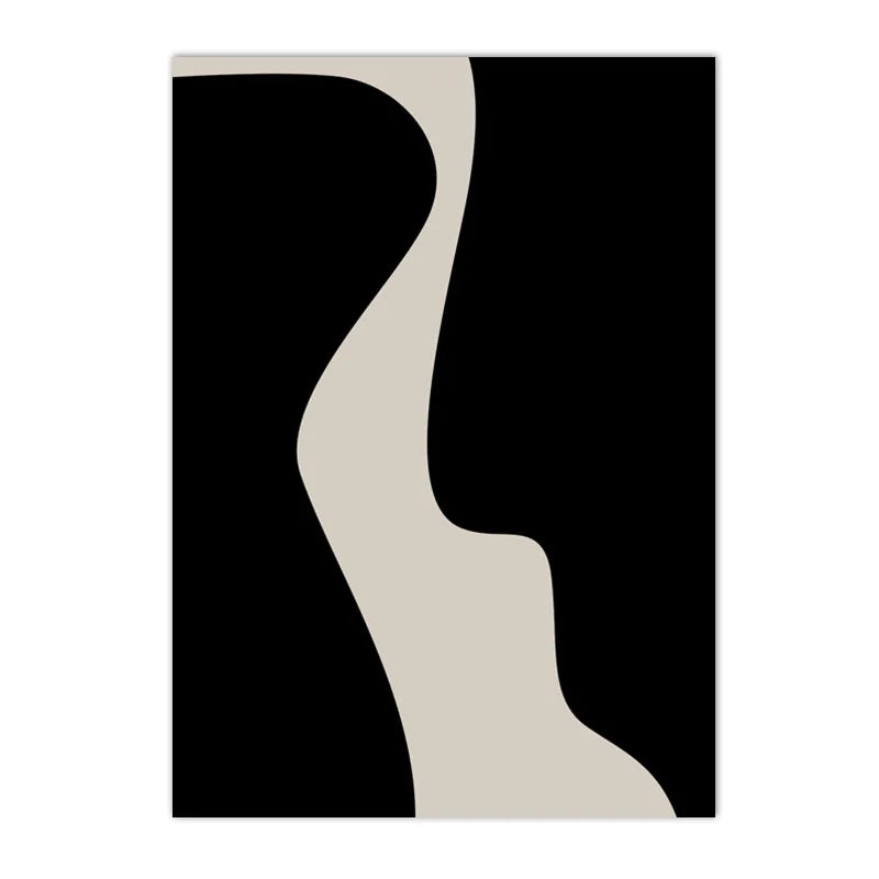 Moderne Abstrakt Svart Form & Linje Minimalistisk Veggkunst Fine Art Lerretutskrifter Bilder For Moderne Leilighet Stue Soverom Kunst Dekor | Skanto