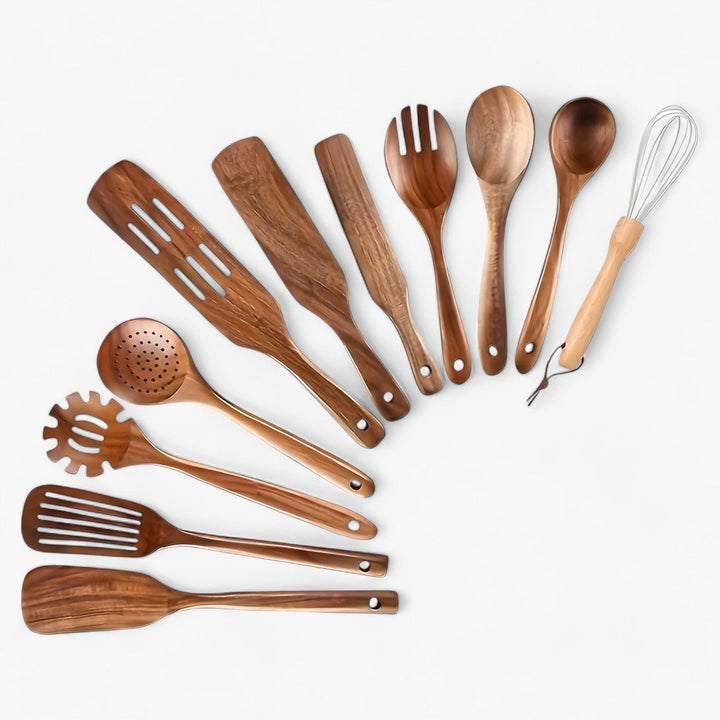 Skanto | 11 deler kjøkkenutensil sett av tre