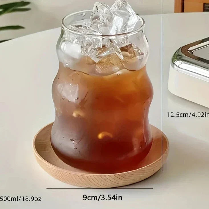 Skanto Varmebestandige Glass Sett | 4 deler | Ribbet Design | Dobbelt Vegg | Elegante Drikkeglass