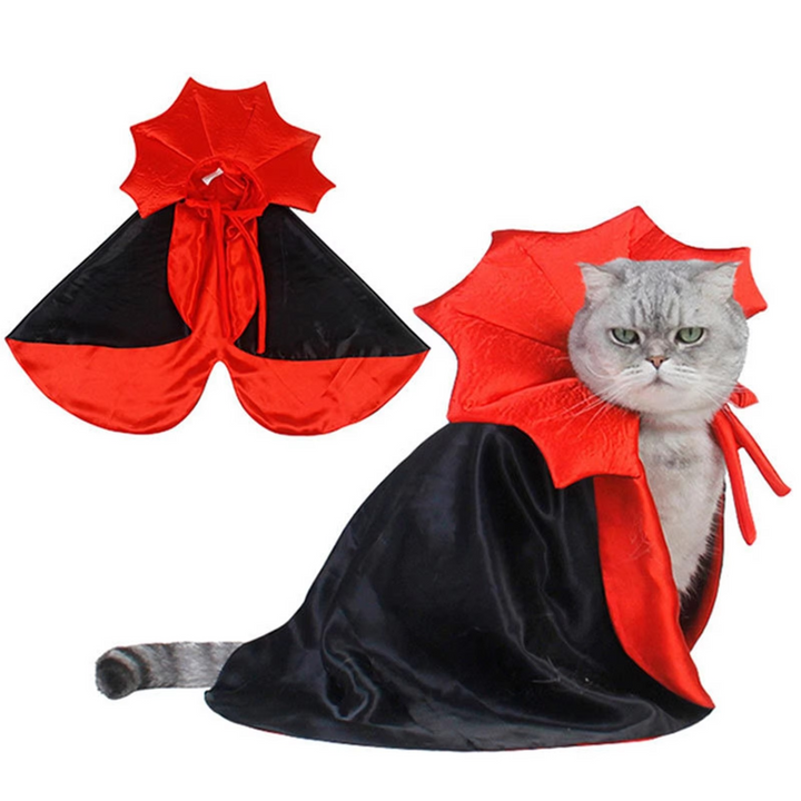 Skanto | Halloween Cape Kostyme for Katter og Små Hunder – Myk Kappe for Kjæledyr Cosplay og Høytidsfester