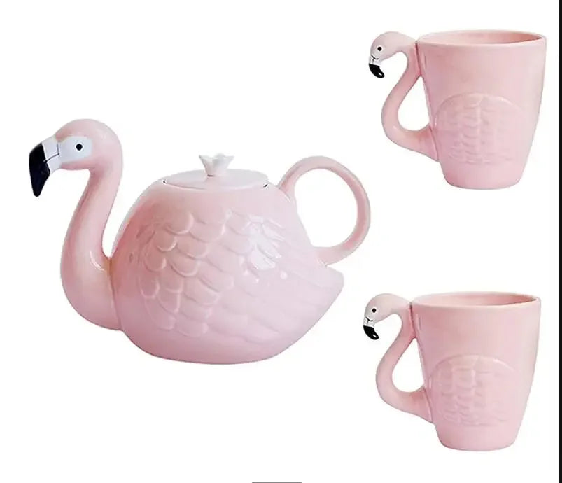 Skanto | Pink Flamingo Keramisk Te Sett