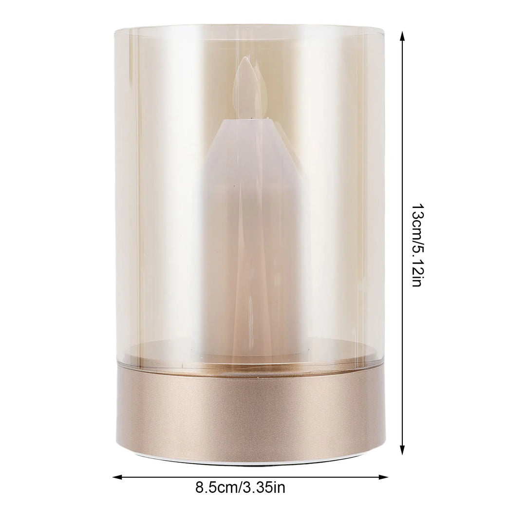 Skanto | AuraFlame LED Lys | Gesterkontroll & Trinnløs Dimming | USB Ladbar | Varmt Lys 2400K | 8,5 × 8,5 × 13 cm