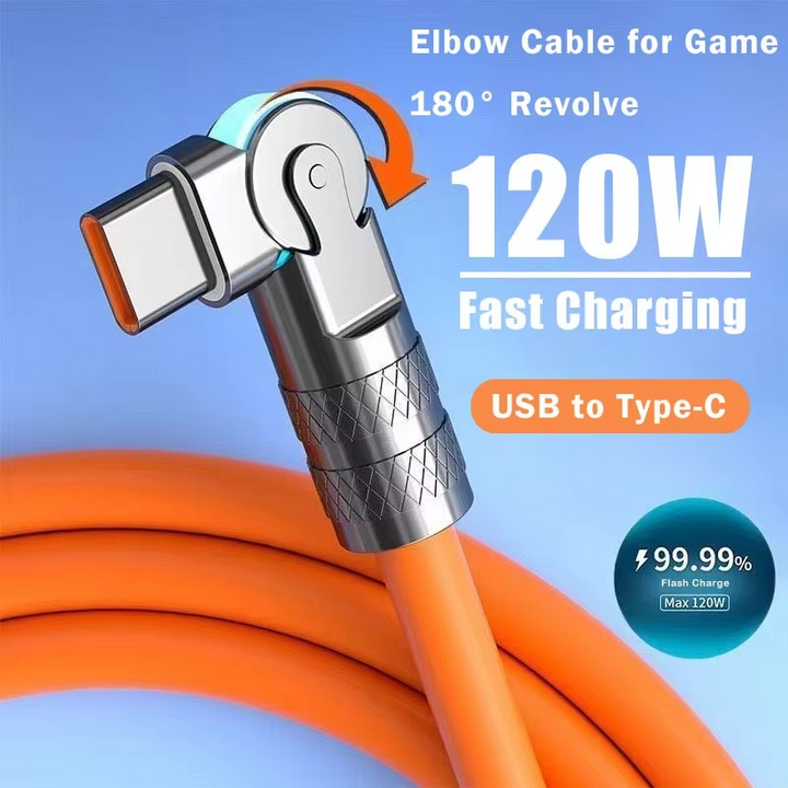 Skanto | Ultra-Nettbar 180° Roterende USB-C Hurtiglader Kabel for Spill-telefoner