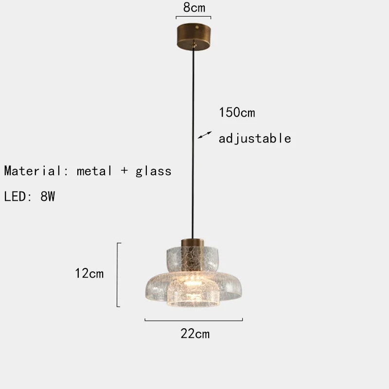 Skanto | Moderne Kreativ Glass Pendellampe med Sprukket Effekt