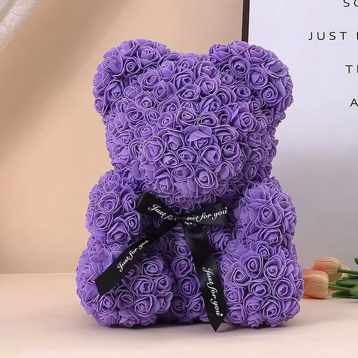 Skanto | 9.8in Kunstig Rose Teddy Bjørn Gave med Presentasjonsboks - Romantisk Jubileum eller Valentines Dag Dekor