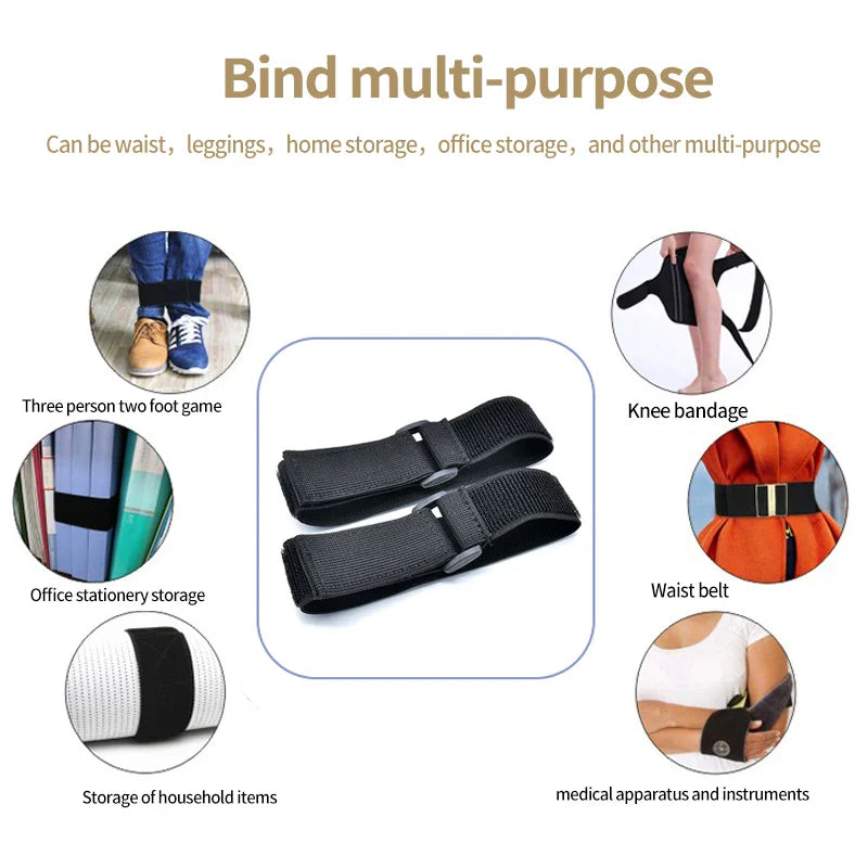 Skanto | Justerbart elastisk reversibel spenne nylon magic band - borrelås kabelbinder, borrelås bånd, klebende festebånd (2/5 STYKKER)