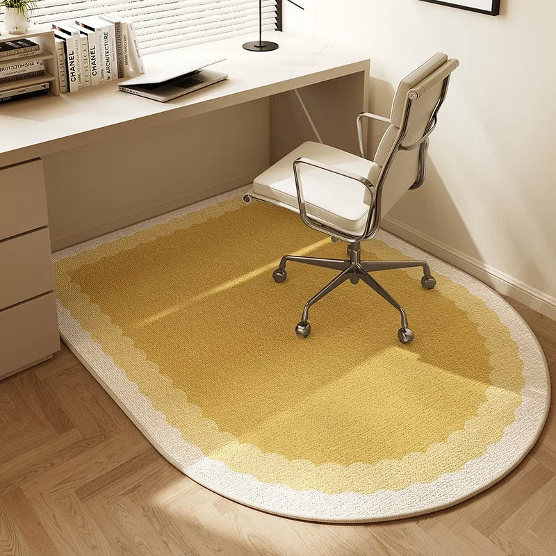 Skanto | Sara Rund Kontorstolmatte – Beige Stripet Skli-fri Teppebeskytter