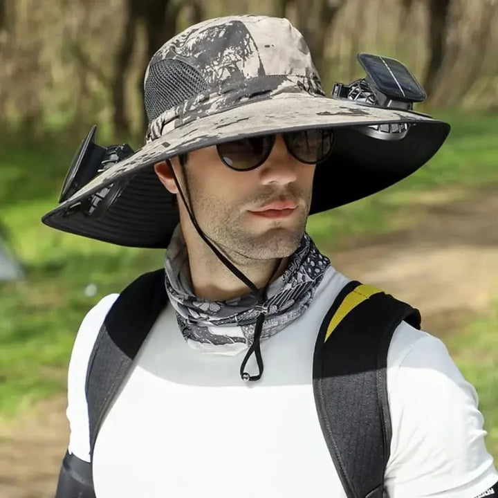 Solar Fan Fiskerhatt - Solenergi & USB-lading | Skanto