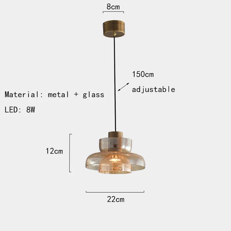 Skanto | Moderne Kreativ Glass Pendellampe med Sprukket Effekt