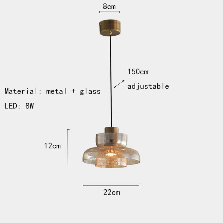 Skanto | Moderne Kreativ Glass Pendellampe med Sprukket Effekt