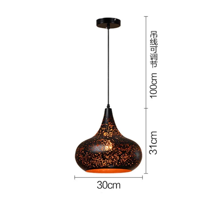 Skanto | Vintage Jern Pendellampe i Skandinavisk Retro Loftstil