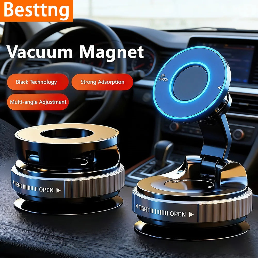 Magnetisk Telefonholder | Med Vakuum Sugekop | 360° Justerbar | Skanto
