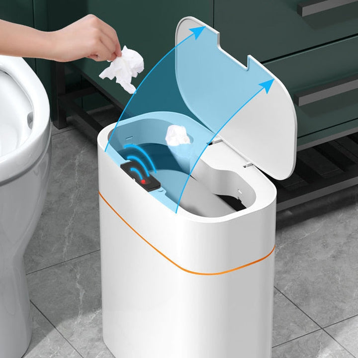 Skanto | Cleanova Sensor Søppelbøtte | Automatisk & Still | Hygienisk & Vanntett | 13L | Infrarød Teknologi