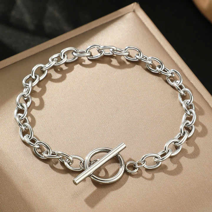 Skanto | Elegant papirklips sirkel bar lås armbånd