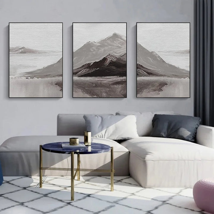 Abstract Grå Fjell Landskap Veggkunst Fine Art Lerretsutskrifter Bilder For Moderne Leilighet Stue Spisestue Kunst Dekor | Skanto