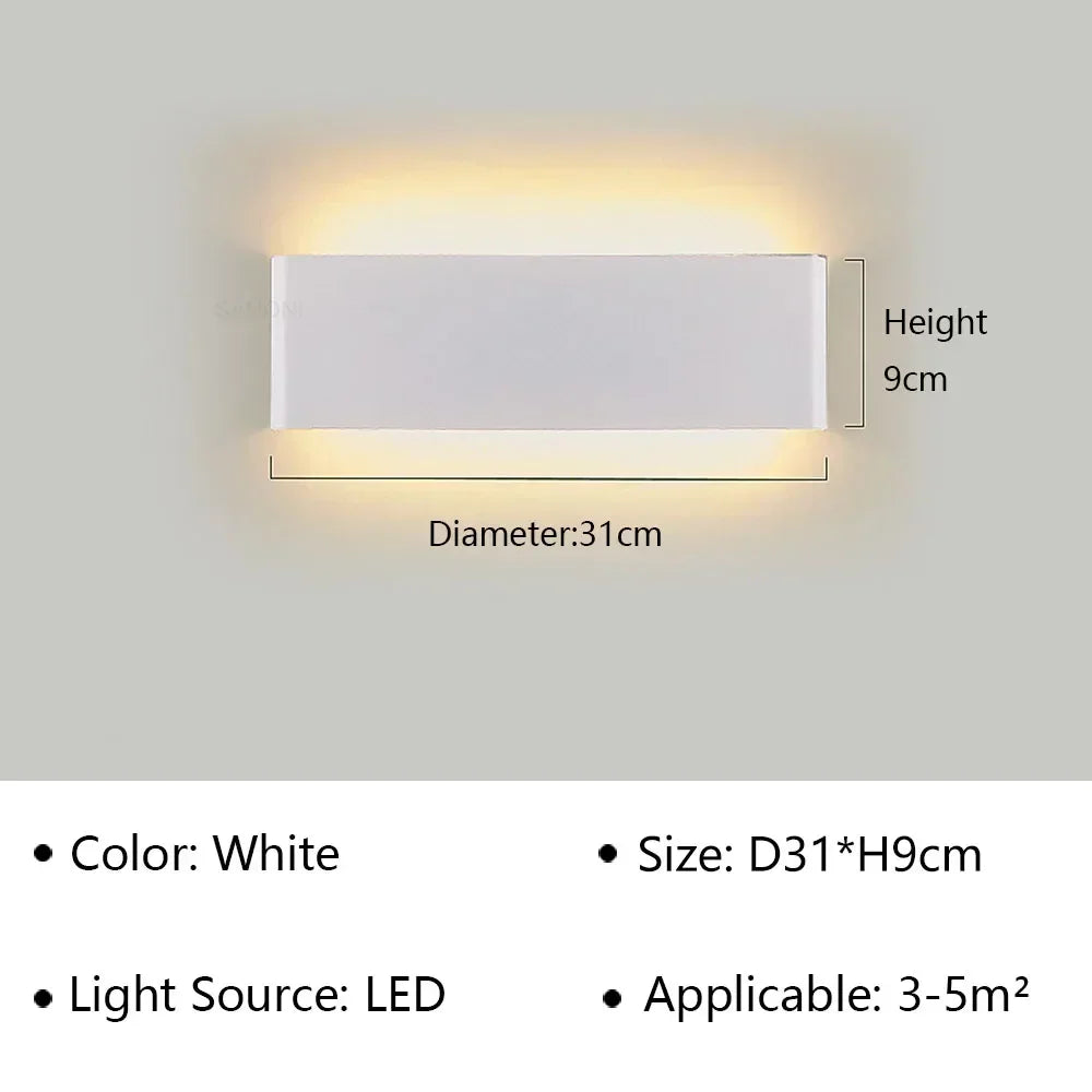 Skanto | LumiEra Moderne LED Vegglampe | Stilrent Design | Varme Hvite Lys for Soverom, Gang & Bad