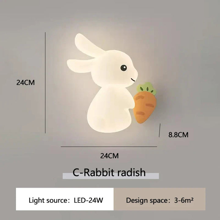 RabbitGlow Lampe - Leken LED Barnas Vegglampe Skanto