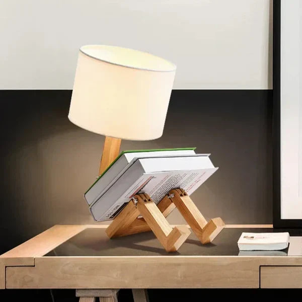 Elegant Trelampe med Bokkompartment Skanto
