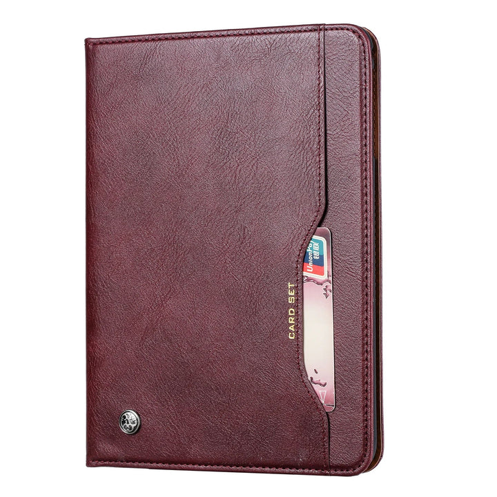 Skanto | Lær Flip Case for iPad 9.7 (2017-2018), 10.2 (7. / 8. generasjon), Air 2/3/4, Pro 9.7/10.5/11 - Vanntett, Støtsikker, Forretnings Tablet Case