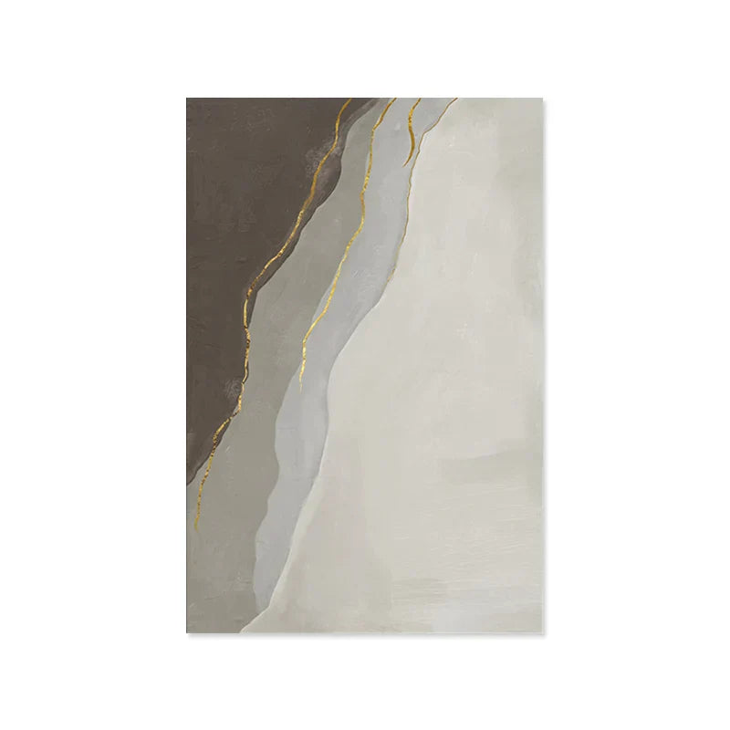 Moderne Geomorfiske Abstrakte Veggkunst Kunsttrykk Grå Beige Brun Lerretsbilder For Stue Moderne Hjem Interiør Dekor | Skanto