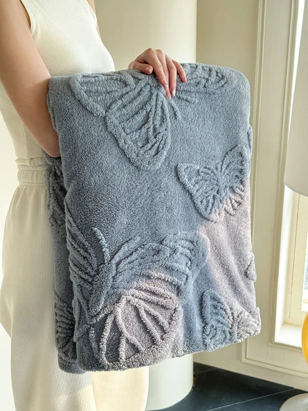 Skanto | Fleurière Fleece Teppes | 3D Sommerfugl Design | Myk & Varmer | For Seng, Sofa & Camping