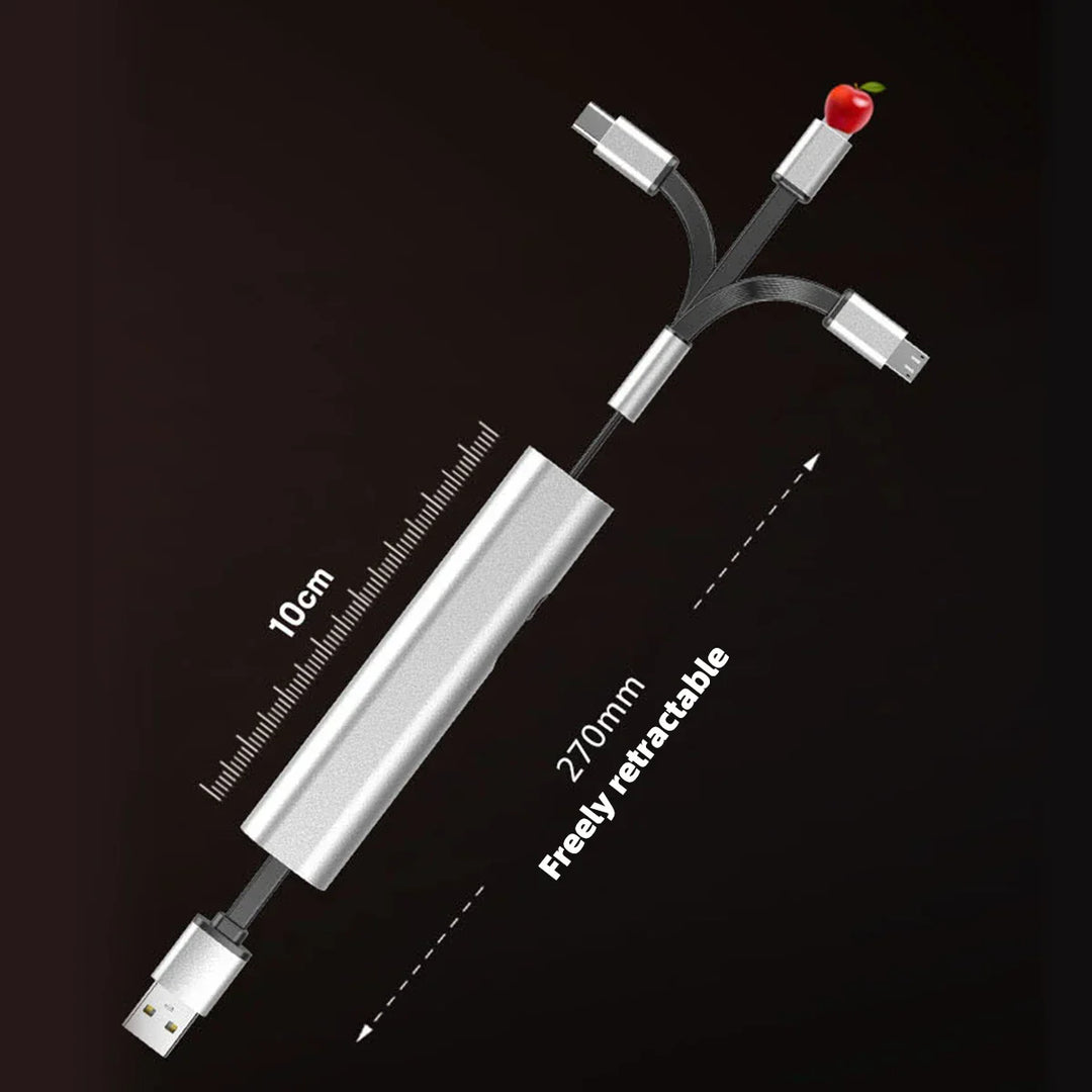 Skanto | 3i1 Metall Anti-Ripe Rask USB Smart Lading Kabel