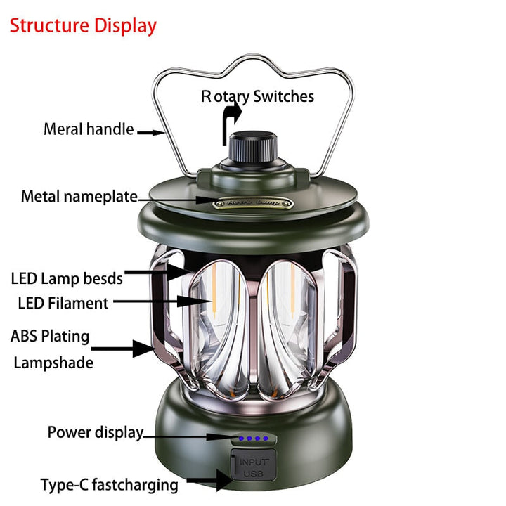 Retro Power Bank Camping LED Lampe | Skanto