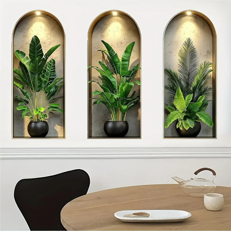 Skanto | Verdeco veggklistremerker | veggklistremerker planter 3D | akvarellutseende | selvklebende & resterfri | stue & soveromsinnredning
