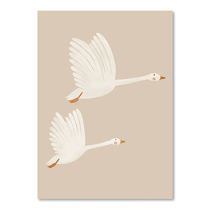 Søte Baby Dyr Barnerom Veggkunst Illustrasjoner Fine Art Lerretsutskrifter Gås Mus Løve Isbjørn Plakatbilder For Babys Rom Veggdekor | Skanto