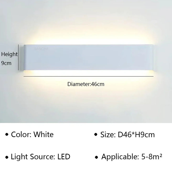 Skanto | LumiEra Moderne LED Vegglampe | Stilrent Design | Varme Hvite Lys for Soverom, Gang & Bad