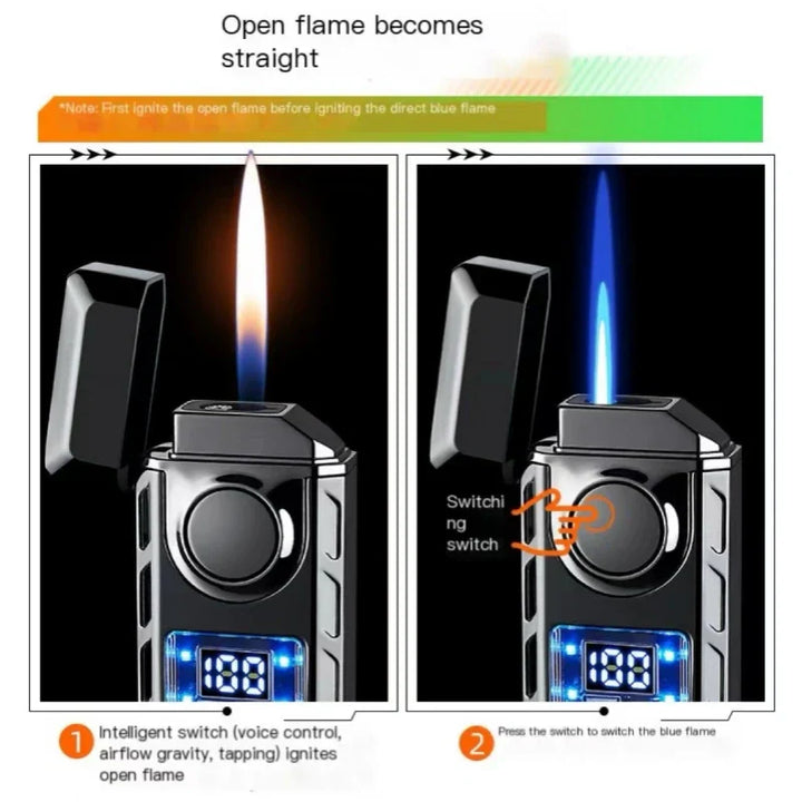 Stemmeaktivert USB Fargerik Dobbel Flamme Lighter | Skanto