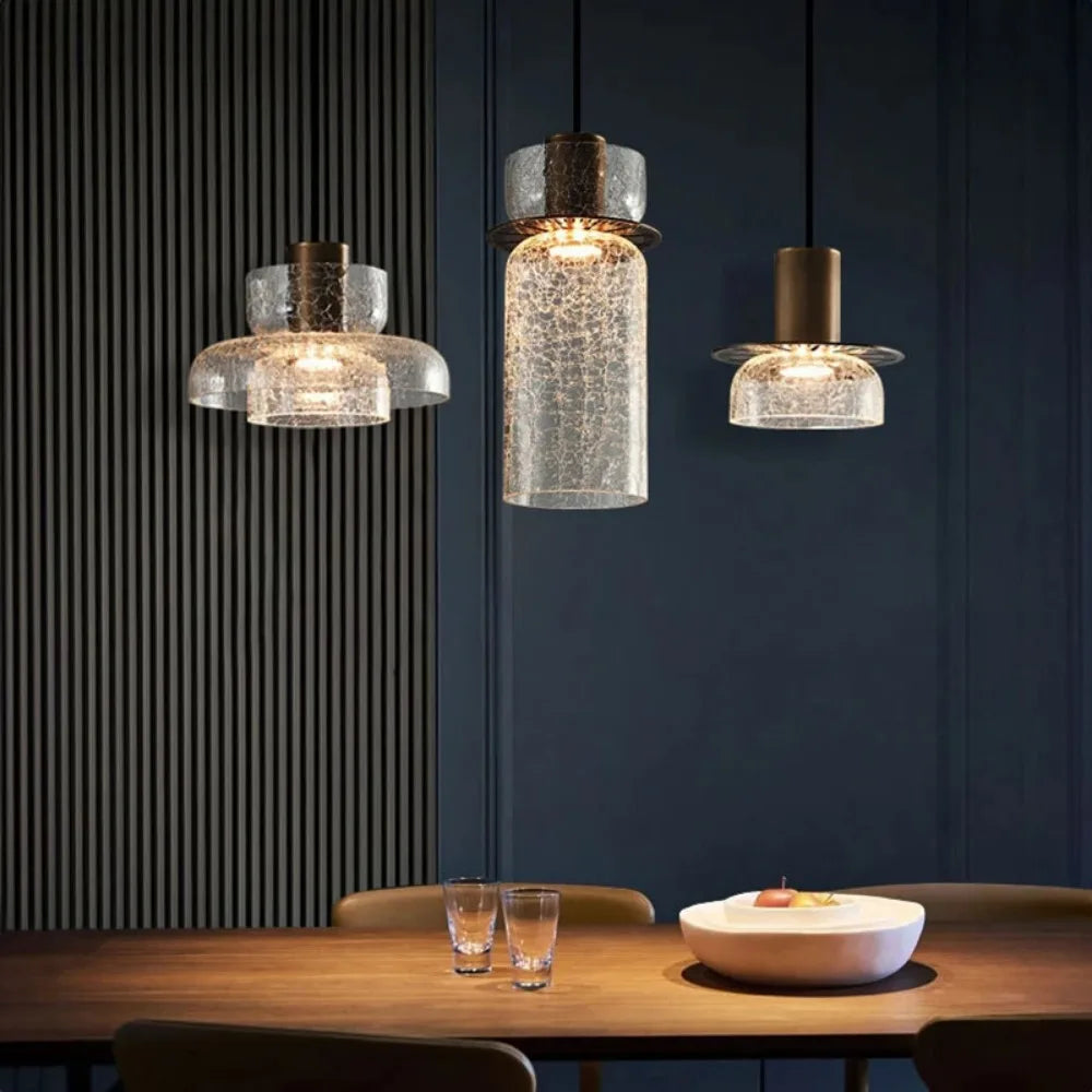 Skanto | Moderne Kreativ Glass Pendellampe med Sprukket Effekt
