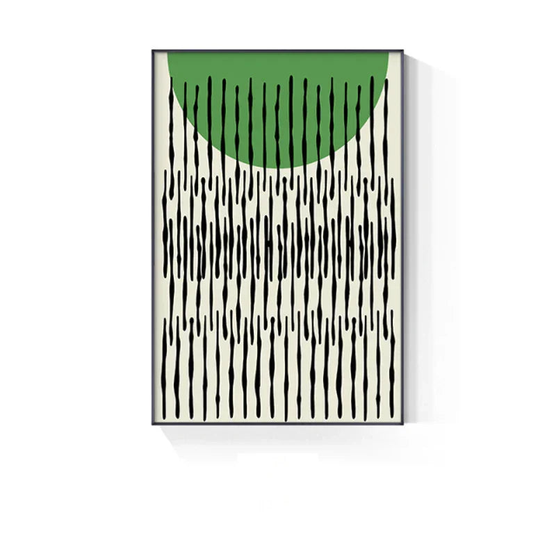 Abstrakt grønn geometrisk linjekunst veggkunst fine kunst lerrettrykk bilder for moderne leilighet stue hjemmekontor kunstdekor | Skanto