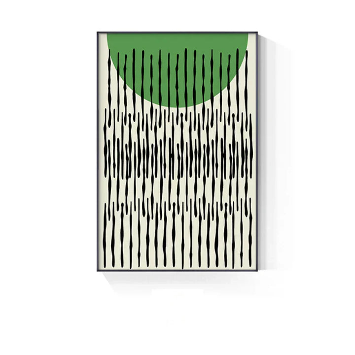 Abstrakt grønn geometrisk linjekunst veggkunst fine kunst lerrettrykk bilder for moderne leilighet stue hjemmekontor kunstdekor | Skanto