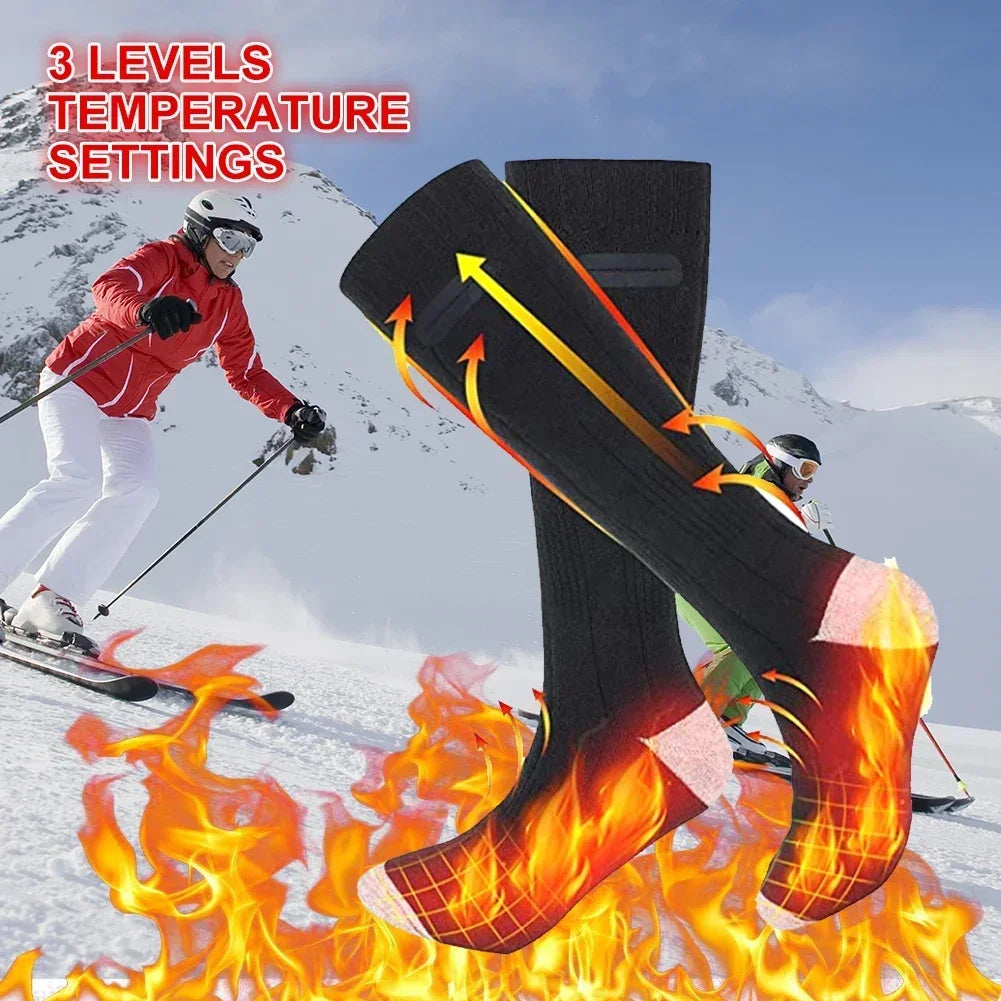 Skanto | Oppvarmede SOKKER Thermavolt | 3 Varmeinnstillinger | Med Powerbank | Vinter Varm SOKKER Unisex for Utendørs & Reiser