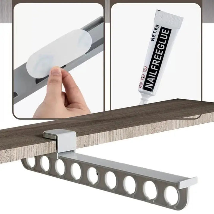 Uttrekkbar klesstang, garderobeorganisator, kleshengere